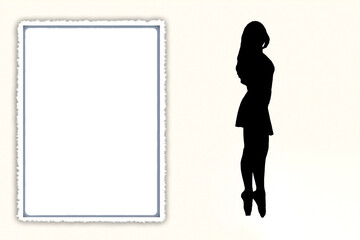 black vector image silhouette modern yoga exercises, beauty, body line art. For use as a brochure...