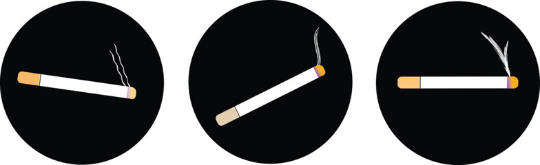 No Smoking Sign Icon Set Prohibited Smoking Symbols, Tobacco Free Zone Vector Illustration