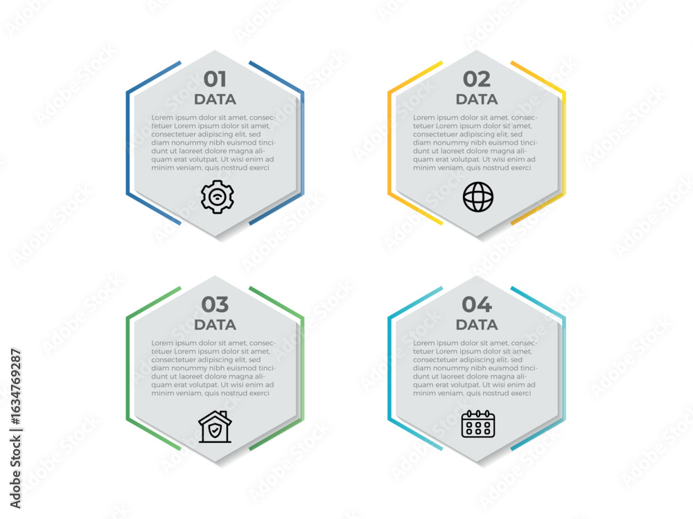 Poster vector infographic design business template with icons and 4 options or steps. can be used for proce
