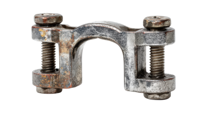 Heavy-duty clamp with reinforced steel jaws background isolated on a Transparent background, PNG file.