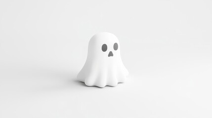 A playful ghost figurine in a minimalistic design, perfect for Halloween decorations or whimsical art.