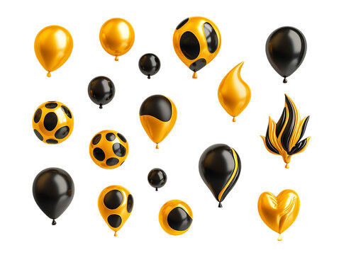 set of golden and black festival bloons
