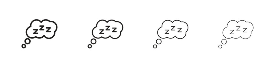 Zzz icons in black simple line elements.