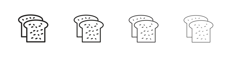 White bread icons in black simple line elements.