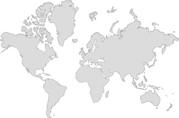 Minimalistic Vector World Map Template with Continents