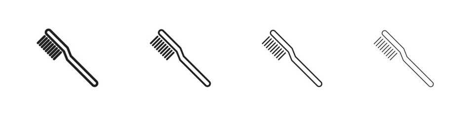 Toothbrush icons in black simple line elements.