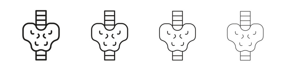 Thyroid icons in black simple line elements.