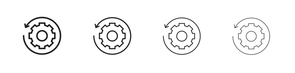 Recovery icons in black simple line elements.