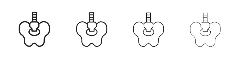 Pelvic area icons in black simple line elements.