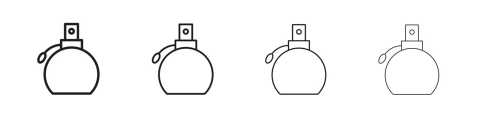 Parfum icons in black simple line elements.