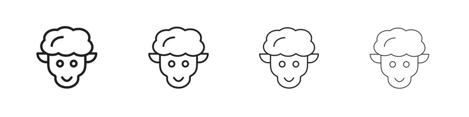 Lamb icons in black simple line elements.