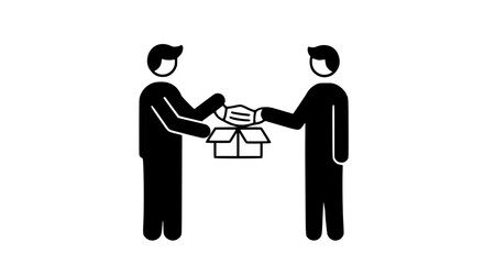 People take a mask out of a box beautiful