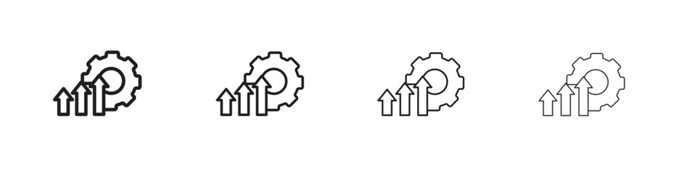 Improvement icons in black simple line elements.