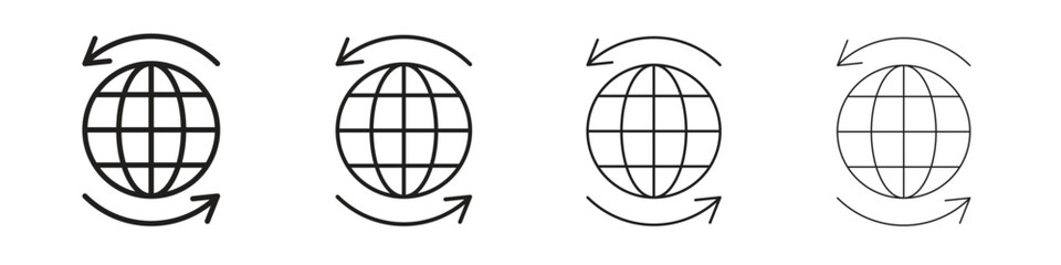 Import export icons in black simple line elements.