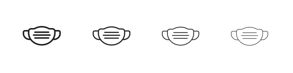 Face mask icons in black simple line elements.