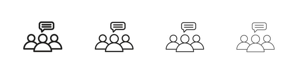 Expert opinion icons in black simple line elements.