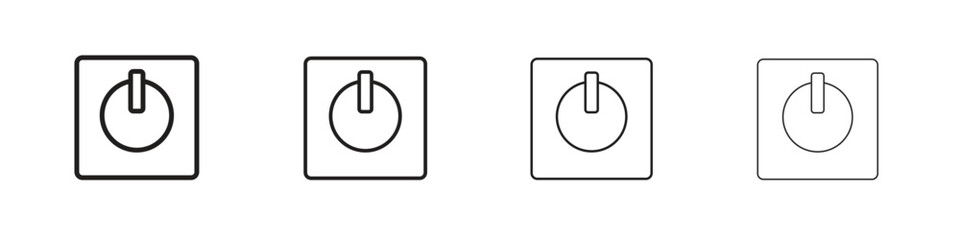 Dimmer icons in black simple line elements.