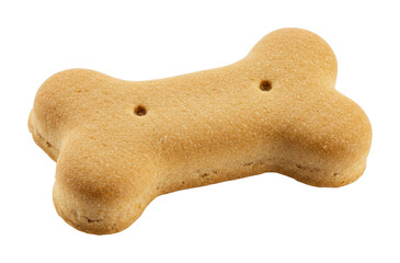 Bone-shaped crunchy dog biscuit for pets. Cut out PNG