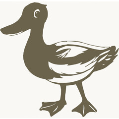 duck cartoon isolated on white