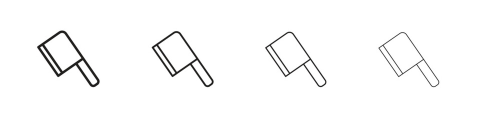 Chopper knife icons in black simple line elements.