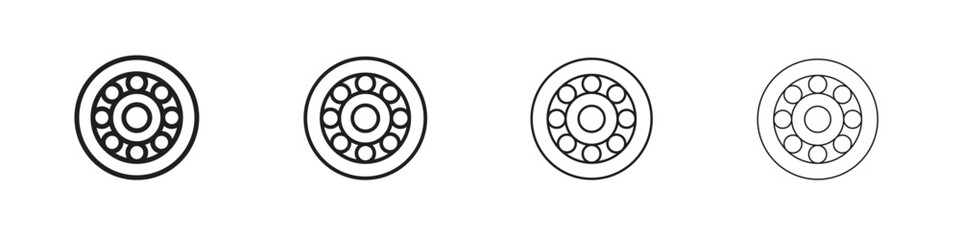 Car bearing icons in black simple line elements.