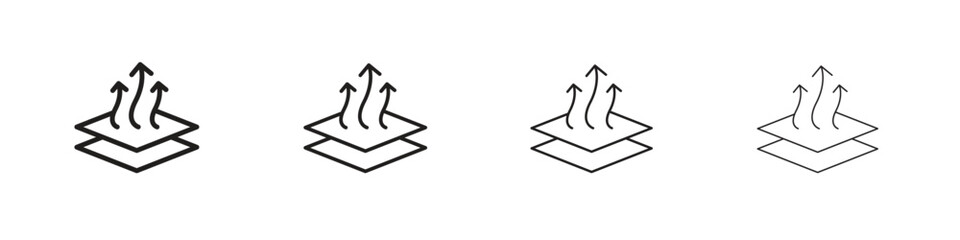 Breathable leather icons in black simple line elements.
