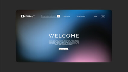 Modern website template with vibrant gradient background for your awesome company's stunning landing page