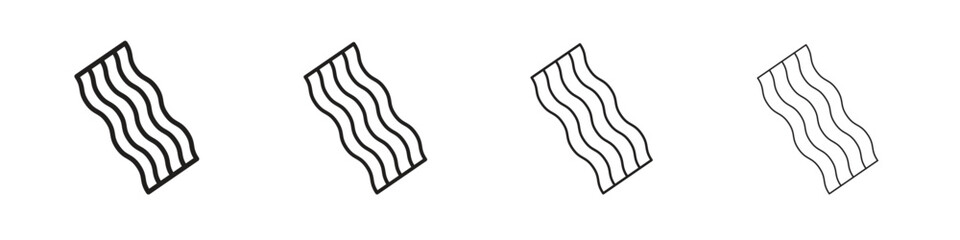 Bacon icons in black simple line elements.