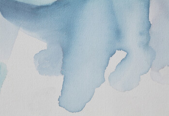 Soft blue watercolor and ink abstract pattern with delicate flowing shapes
