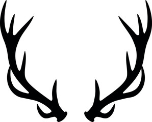 Rustic deer antlers silhouette vector graphic