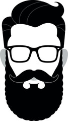 Modern hipster man portrait with beard and glasses