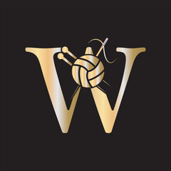 Tailor Logo Combine With Letter W Vector Template