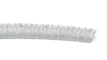 Soft white fur texture element isolated on a transparent background fluffy