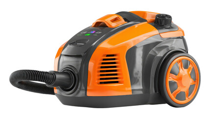 Fototapeta premium Heavy-duty vacuum cleaner with digital display background isolated on a Transparent background, PNG file.