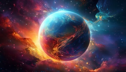 cosmic orb in a nebula