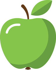 Vibrant green apple with leaf healthy food icon
