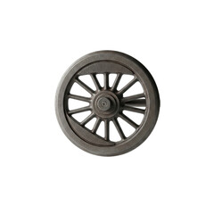Obraz premium A cast iron model of steam train wheel