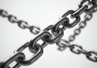 Obraz premium Locked Chain Links Representing Secure Private Connection Concept