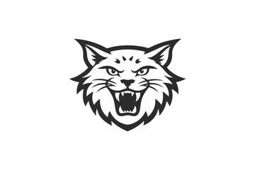 Obraz premium cat head silhouette vector