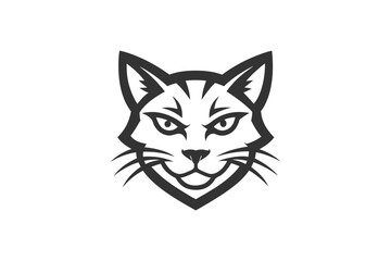 Obraz premium cat head silhouette vector