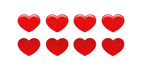 Heart vector icons. Set of love symbols isolated.
