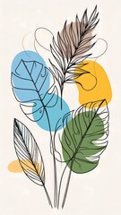 Abstract Tropical Leaves Design
