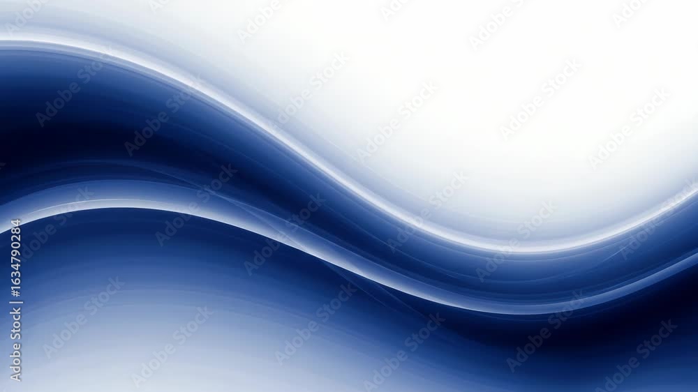Poster abstract blue wave with smooth gradient and flowing lines, representing motion and modern digital de