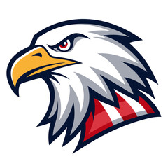 Stylized eagle head with american flag elements