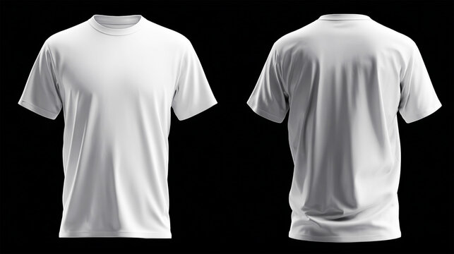 Variable white t-shirt mock-up template with multiple customization options. A changeable 3d t-shirt mock-up for dynamic branding. Alterable front and back view 3d t shirt template