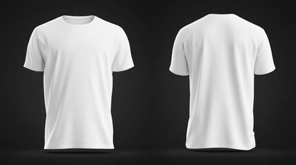 Wide-frame white t-shirt mock-up template. 3D t-shirt mock-up focused layout for strong branding. Clear contrast with dark apparel tones.