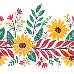 Elegant Flower Outline Vector

