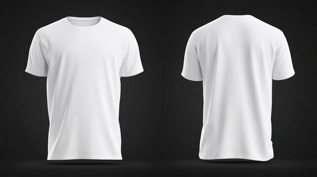 Wide-frame white t-shirt mock-up template. 3D t-shirt mock-up focused layout for strong branding. Clear contrast with dark apparel tones.