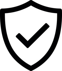 Shield with checkmark icon security safety approval trust © Taslima