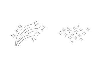 Obraz premium Sparkling starbursts and shooting star trails sparkle